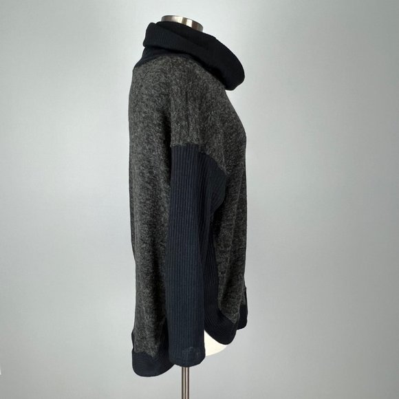 Anthropologie A’Reve Womens Gray Cowl Neck Sweater Fuzzy Oversized size Small - Picture 7 of 15
